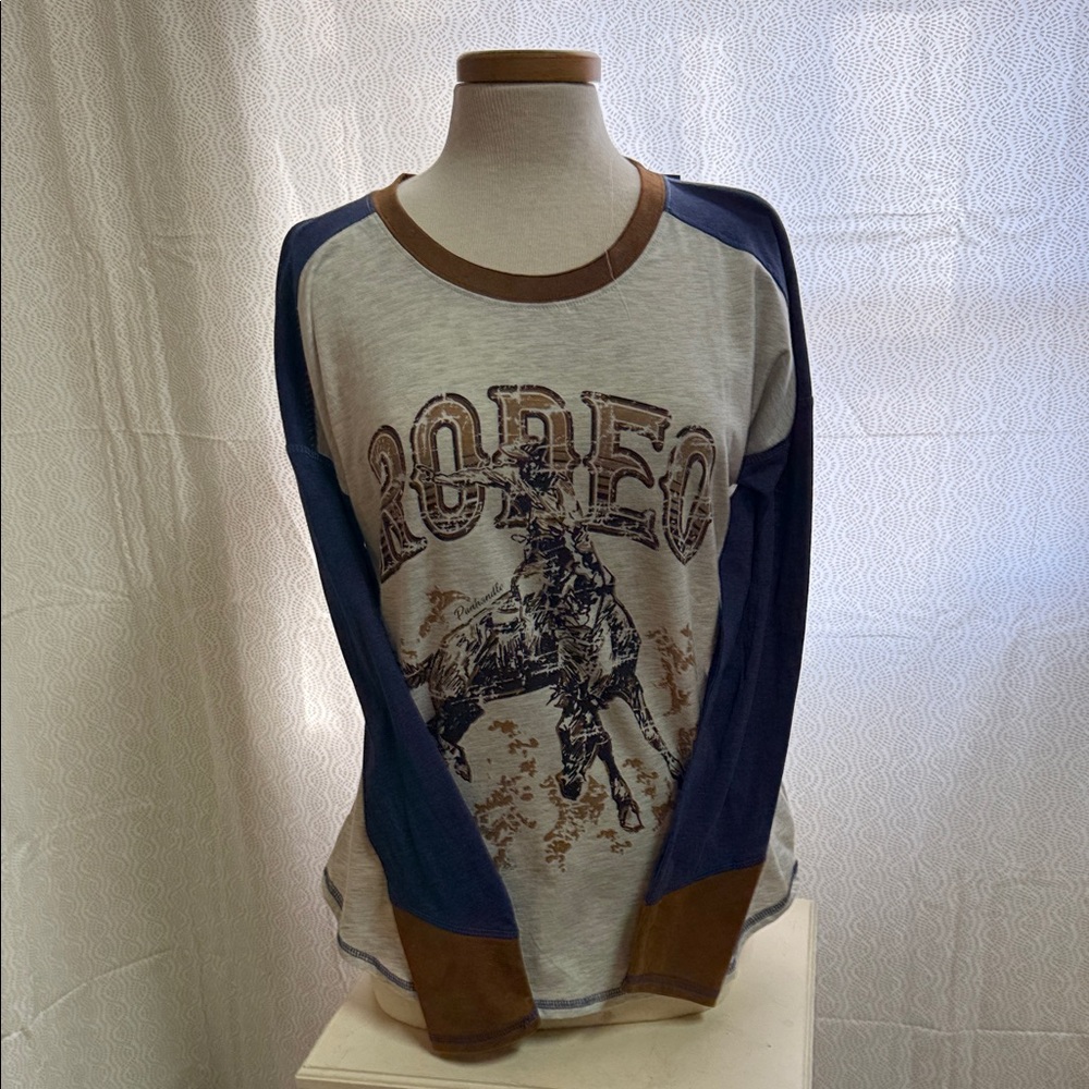 Parks Project Men's Rodeo Graphic Crewneck - Blue, Brown, and Cream